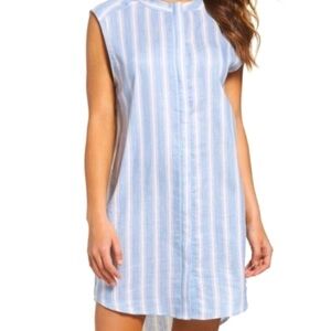 BB Dakota White Striped Linen Dress NWOT